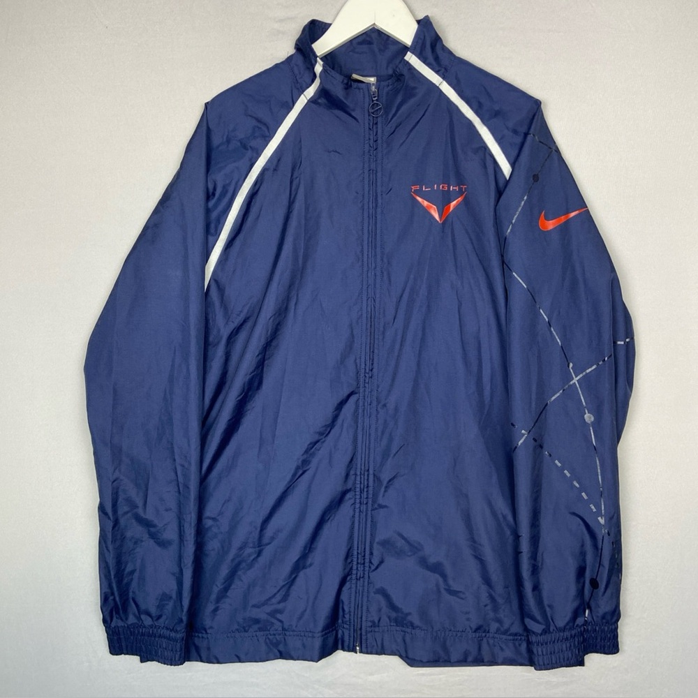 Vtg Nike Flight Jacket Men’s XL Windbreaker Navy Blue Full Zip Athletic 90s‎ Run